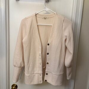 Madewell- Cream Button-Up Cardigan
